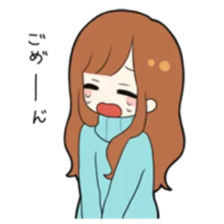 😧 cd666014 うーん อนิเมะ, การ์ตูน, ผู้หญิง, เศร้า, น่ารัก, สีหน้า telegram sticker