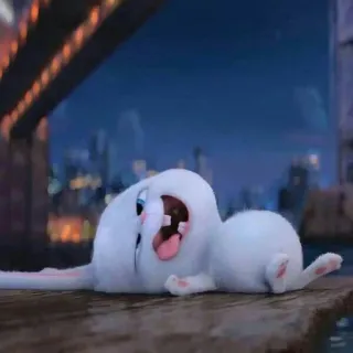 🐾 a5cd3839 Snowball The Secret Life of Pets królik, zajączek, kreskówka, zwierzę, animowany, śmieszny, słodki whatsapp sticker