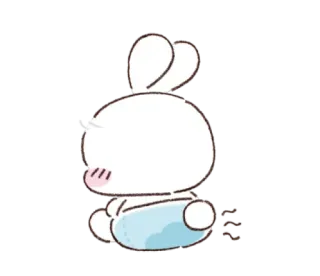 🐰 07af4a75 กระต่าย, น่ารัก, การ์ตูน, สัตว์, สติกเกอร์, สีขาว, คาวาอิ telegram sticker