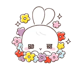 🐰 2e59dda0 กระต่าย, ดอกไม้, น่ารัก, คาวาอิ telegram sticker
