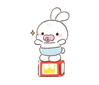 🐰 835e2790 การ์ตูน, กระต่าย, เด็ก, น่ารัก, จุกนม, ตัวละคร telegram sticker