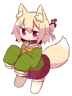 🦊 ef4c174d Anime, Chica zorro, Kemonomimi, Lindo, Chibi, Kawaii telegram sticker