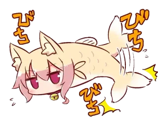 🦊 feedd6e2 び animal, dibujos animados, pez, gato telegram sticker