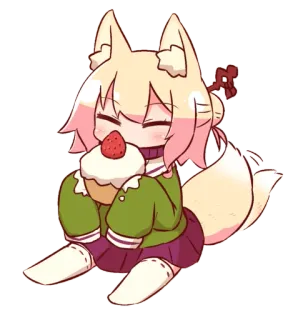 🍰 01138dc5 cute, anime, strawberry, kawaii, cupcake, girl, furry, character telegram sticker