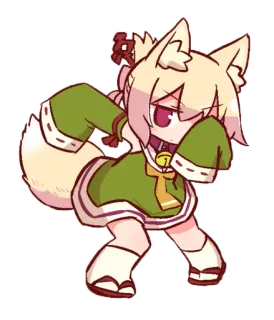 😉 022f4c52 anime, fox girl, cute, kawaii, character telegram sticker