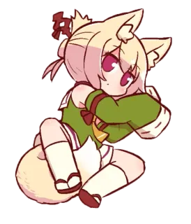 🦊 05b6f5db anime, fox girl, kawaii, cute, kemonomimi, chibi telegram sticker