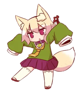 🦊 159901c7 anime, manga, fox girl, kemonomimi, cute, chibi telegram sticker