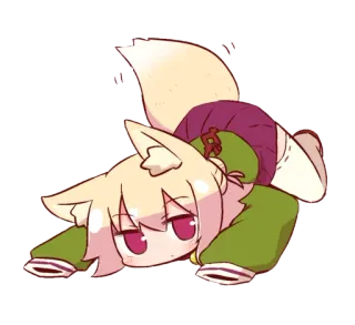 😏 28dbcfcb anime, cute, chibi, fox, animal, kawaii, cartoon telegram sticker