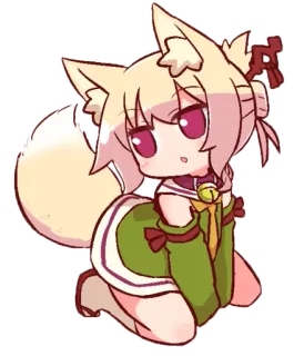 😚 463a2327 chibi, anime, fox girl, kemonomimi, cute, kawaii, manga telegram sticker