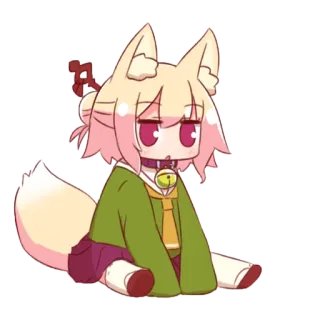 😶 4f50206a anime, fox, kemonomimi, cute, chibi, kawaii, animal ears telegram sticker