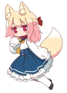 👗 5a850f22 anime girl, chibi, fox girl, cute, kawaii telegram sticker