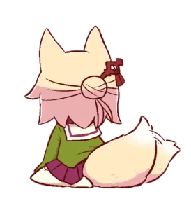 😌 7fb96958 anime, kemonomimi, fox girl, cute, kawaii, animal ears telegram sticker