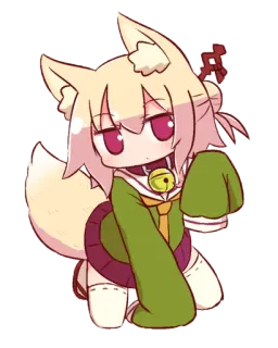 🦊 ad6aaa0e anime, chibi, fox, kawaii, cat girl, neko, kemonomimi telegram sticker