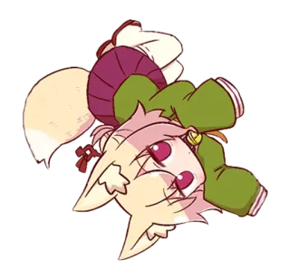 😉 c02bc8f9 anime, fox girl, kemonomimi, cute, chibi telegram sticker