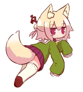🦊 c8176725 anime girl, kemonomimi, cute, kawaii, furry, cartoon telegram sticker