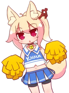 🎉 fd6fa8a2 KMMM anime girl, cheerleader, fox, kawaii, cute, cartoon telegram sticker