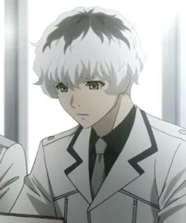 🥀 0a4f0208 Haise Sasaki Tokyo Ghoul Anime, Personaje, Pelo Blanco, Hombre, Retrato telegram sticker