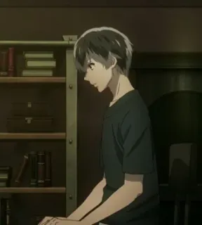 🥀 3ffc6075 Anime, Chico, Personaje, Interior, Sentado telegram sticker