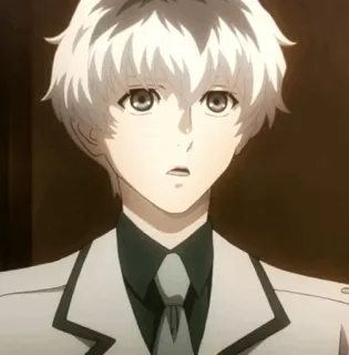 🥀 50636595 Haise Sasaki Tokyo Ghoul Anime, Manga, Haise Sasaki, Tokyo Ghoul, Pelo blanco, Personaje, Retrato telegram sticker