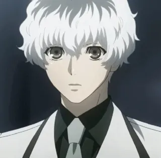 🥀 75797ce5 Kaneki Ken Tokyo Ghoul anime, pelo blanco, traje, ghoul, Ken Kaneki telegram sticker