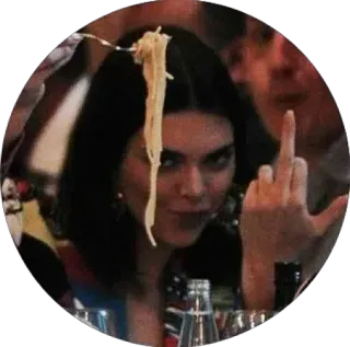 ✨ 26c971d4 средний палец, оскорбительный, грубый, жест, женщина, спагетти, еда whatsapp sticker