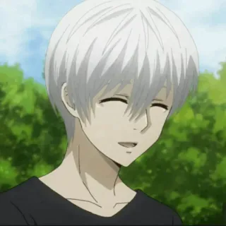 💉 2ecf5492 Anime, Cabelo branco, Sorrindo, Personagem whatsapp sticker