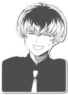 ☕️ 957a0cee Anime, Mangá, Retrato, Sorriso, Preto e branco, Desenho animado, Desenho whatsapp sticker