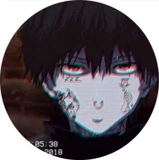 ♠️ 9eb0e641 ZZZ anime, mangá, rosto, tatuagem, zzz whatsapp sticker