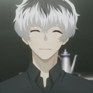 ♠️ abbfe38f Ken Kaneki Tokyo Ghoul Anime, Mangá, Ken Kaneki, Tokyo Ghoul, Personagem, sorrindo, Ghoul whatsapp sticker
