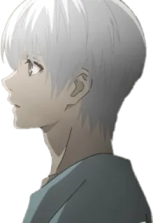 😮 68698d06 Anime, Chico, Pelo blanco, Retrato, Ilustración telegram sticker