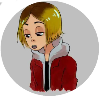 🤤 1359e70c Kenma Kozume Haikyuu!! อนิเมะ, มังงะ, ไฮคิว!!, เคนมะ, โคซุเมะ, ตัวละคร, ภาพประกอบ telegram sticker