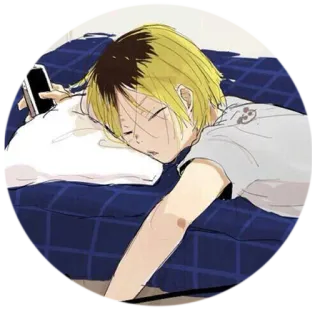 💤 8470191b Kozume Kenma Haikyuu!! อนิเมะ, ไฮคิว, โคซุเมะ เคนมะ, นอนหลับ, การ์ตูน, เหนื่อย telegram sticker