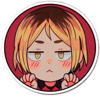 🙃 cbde536e Kenma Kozume Haikyuu!! อนิเมะ, มังงะ, ไฮคิว!!, เคนมะ โคซุเมะ, สติกเกอร์, การ์ตูน telegram sticker