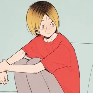 🐱 0cf2e318 Kenma Kozume Haikyuu!! อนิเมะ, ไฮคิว, เค็นมะ โคซุเมะ, การ์ตูน, มังงะ, ตัวละคร telegram sticker