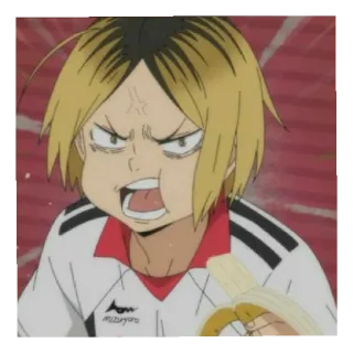 🍁 ac514e29 Kenma Kozume Haikyuu!! anime, haikyuu, kenma, tức giận, chuối telegram sticker