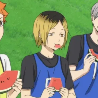 🏐 9d7ea0a1 Kenma Kozume Haikyuu!! Anime, Kenma, Haikyuu, Sandía, Comiendo whatsapp sticker