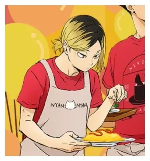 🌟 4fb71148 NYAN NYAN Anime, Cocina, Gato, Delantal, Comida, Tortilla telegram sticker