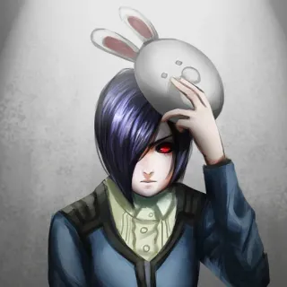 😑 44a3e5ec 动漫, 面具, 角色, 肖像, 艺术 telegram sticker