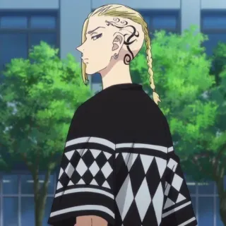 👑 feb43c60 Draken Tokyo Revengers Draken, Tokyo Revengers, anime, karakter, manga, pirang, tato, anak laki-laki telegram sticker