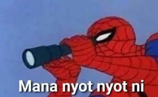 🕸 9952b760 Spider-Man Mana nyot nyot ni spider-man, teleskop, lucu telegram sticker