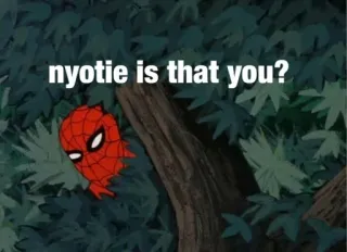 🕸 9c16228b Spider-Man nyotie is that you? spider-man, komik, superhero, marvel telegram sticker