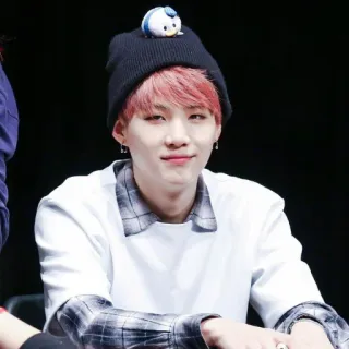 🍂 d10b41fe persona, hombre, sombrero, kpop, pelo rosa, asiático whatsapp sticker