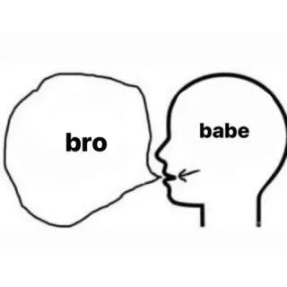 💔 0d5fcd1c bro babe Meme, Unterhaltungen, Beziehungen, Kopf, Dialog telegram sticker