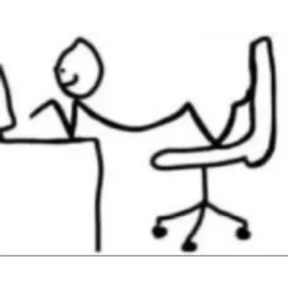 💔 20ea7131 strichmännchen, arbeit, computer, schreibtisch, stuhl telegram sticker