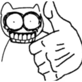 ☺️ 5a34d85b Daumen hoch, Cartoon, Katze, Meme, Zeichnung telegram sticker