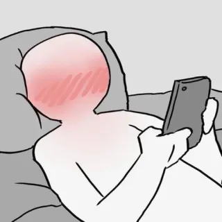 ☺️ b7def0c9 lügen, bett, handy, erröten, entspannen telegram sticker