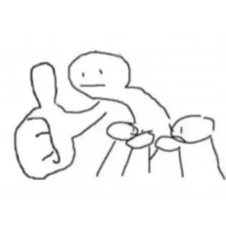 🚬 e359272c Strichmännchen, Daumen hoch, handgezeichnet, simpel, Strichzeichnung telegram sticker