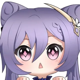 😮 121bcae1 Keqing Genshin Impact 애니메이션, 원신, 각청, 게임 캐릭터 telegram sticker