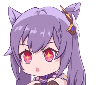 😲 2573dbdc Keqing Genshin Impact 애니메이션, 카와이, 게이밍, 각청, 원신, 고양이 소녀 telegram sticker