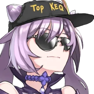 😎 4938b1fa Keqing Genshin Impact Top KEQ 애니메이션, 게임, 모자, 선글라스, 각청, 원신 telegram sticker